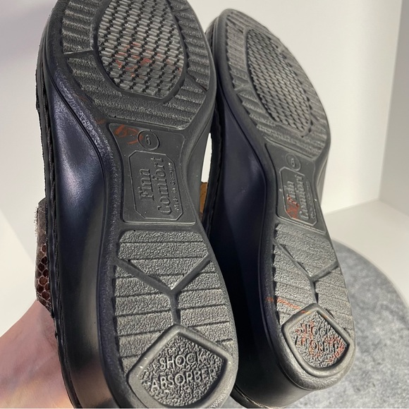 Finn Comfort Alanya Brown Snakeskin Wedge Sandals Heels 9 - Picture 10 of 14